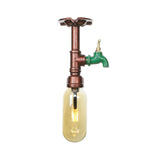 Industrial Pipe Capsule Copper Semi-Flush Mount Light Image - 15