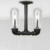 Industrial Pipe Capsule Semi-Flush Mount Light 2-Light Image - 10