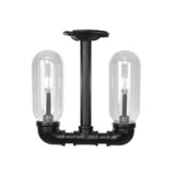 Industrial Pipe Capsule Semi-Flush Mount Light 2-Light Image - 11