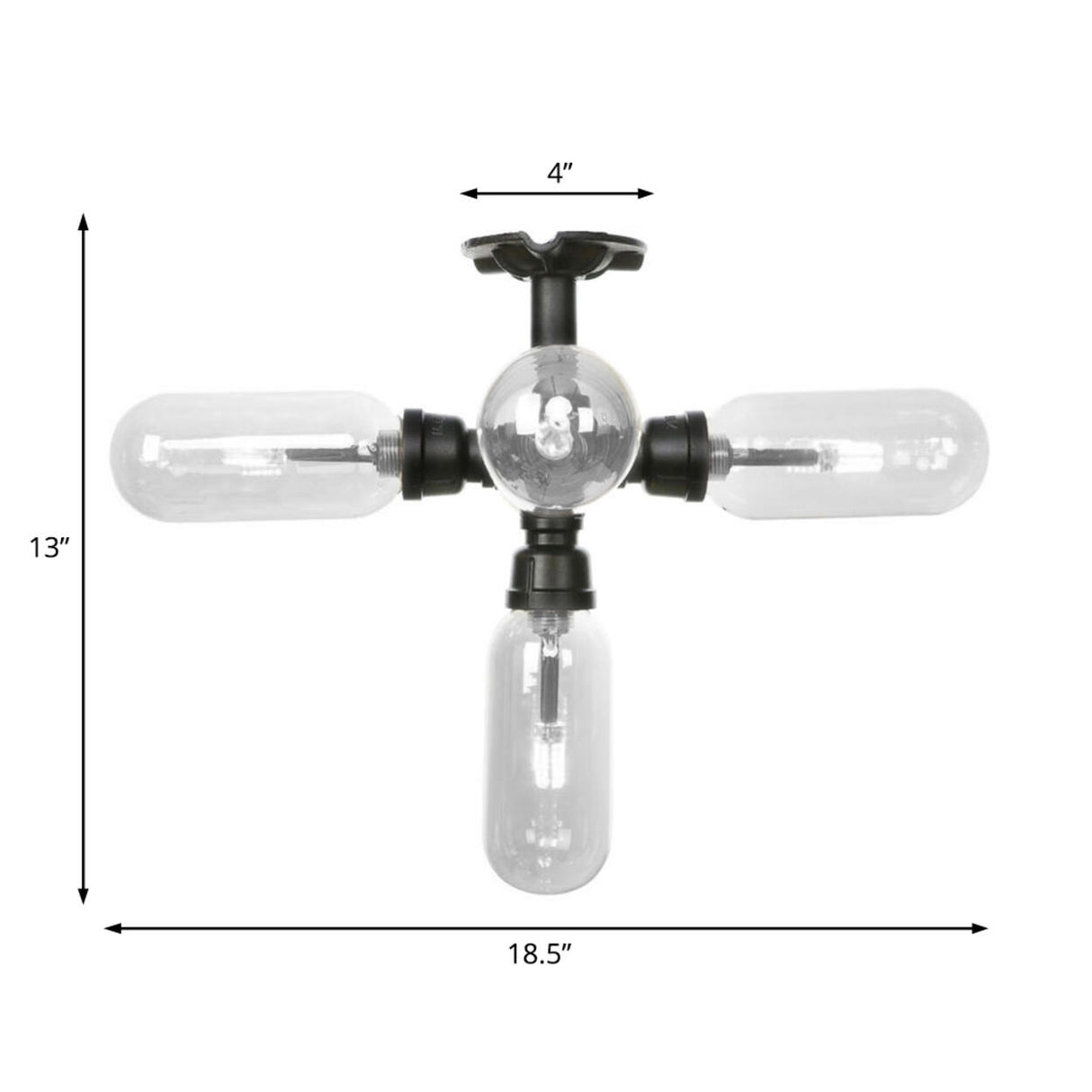 Industrial Pipe Capsule Semi-Flush Mount Light 6-Light Image - 11