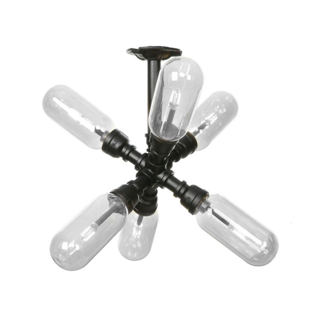 Industrial Pipe Capsule Semi-Flush Mount Light 6-Light Image - 3