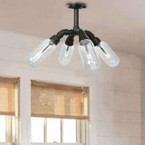 Industrial Pipe Capsule Semi-Flush Mount Light 6-Light Image - 5