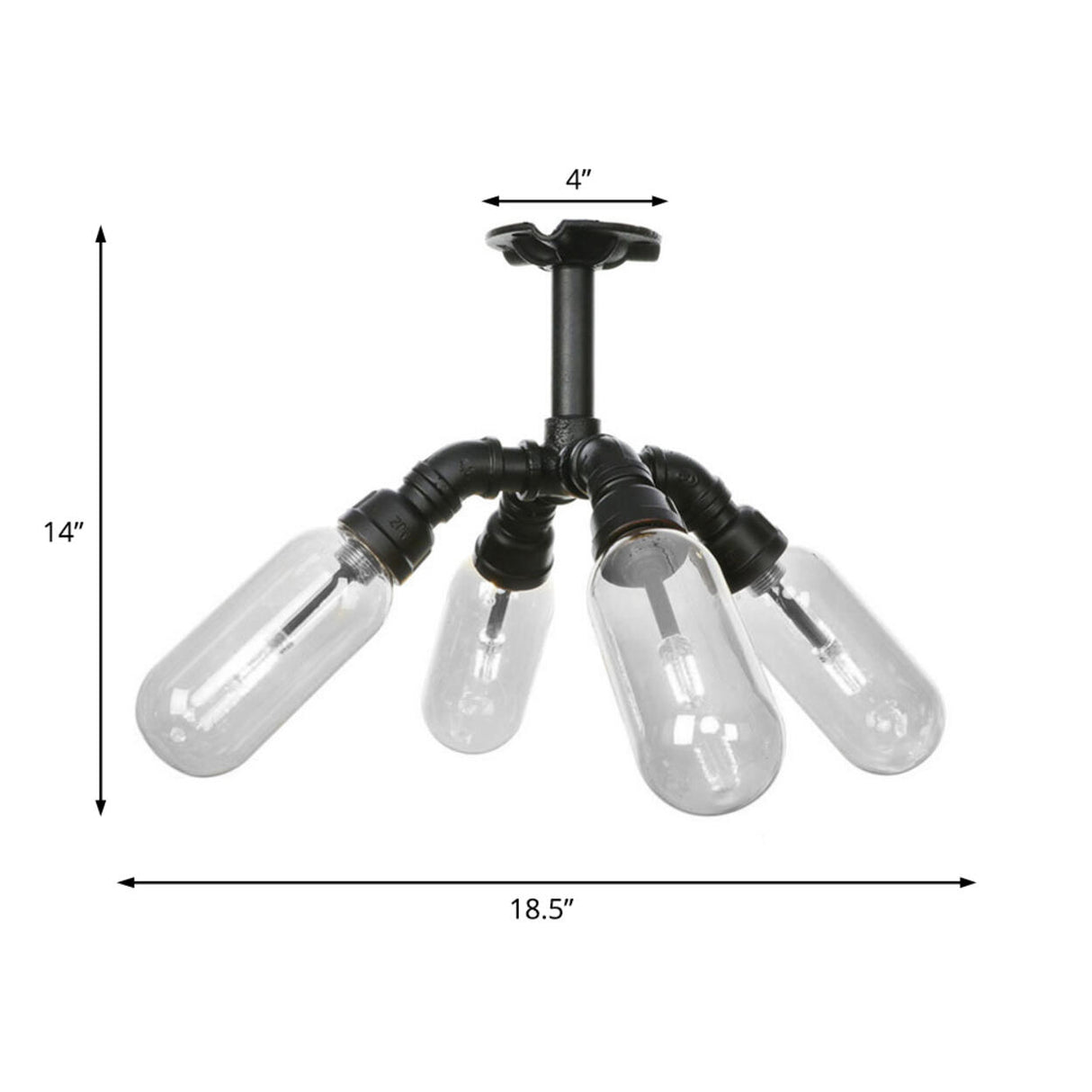 Industrial Pipe Capsule Semi-Flush Mount Light 6-Light Image - 8