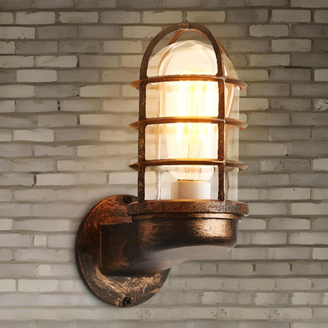 Industrial Protective Cage Cylinder Wall Sconce Image - 2