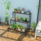 Industrial Rectangle Metal Mesh Crate Plant Stand White Image - 9