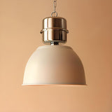 Industrial Red Metal Dome Restaurant Pendant Light Image - 13