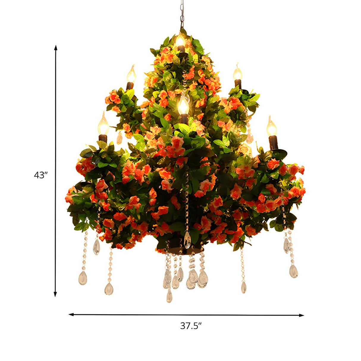 Industrial Restaurant Candle Flower Tree Hanging Chandelier 