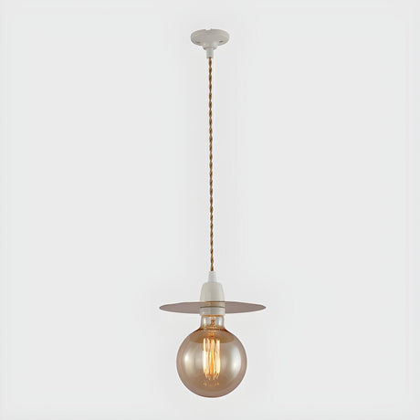 Industrial Retro Amber Glas Globe Pendant Light Image - 1