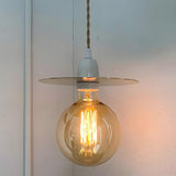 Industrial Retro Amber Glas Globe Pendant Light Image - 4