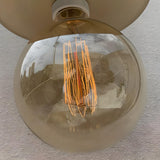 Industrial Retro Amber Glas Globe Pendant Light Image - 6