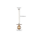 Industrial Retro Amber Glas Globe Pendant Light #size