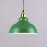 Industrial Retro Metal Green Vaulted Pendant Light Image - 16