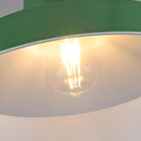 Industrial Retro Metal Green Vaulted Pendant Light Image - 22