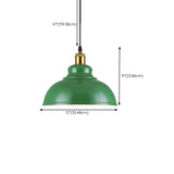 Industrial Retro Metal Green Vaulted Pendant Light Image - 26