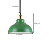 Industrial Retro Metal Green Vaulted Pendant Light Image - 28