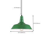 Industrial Retro Metal Green Vaulted Pendant Light Image - 29