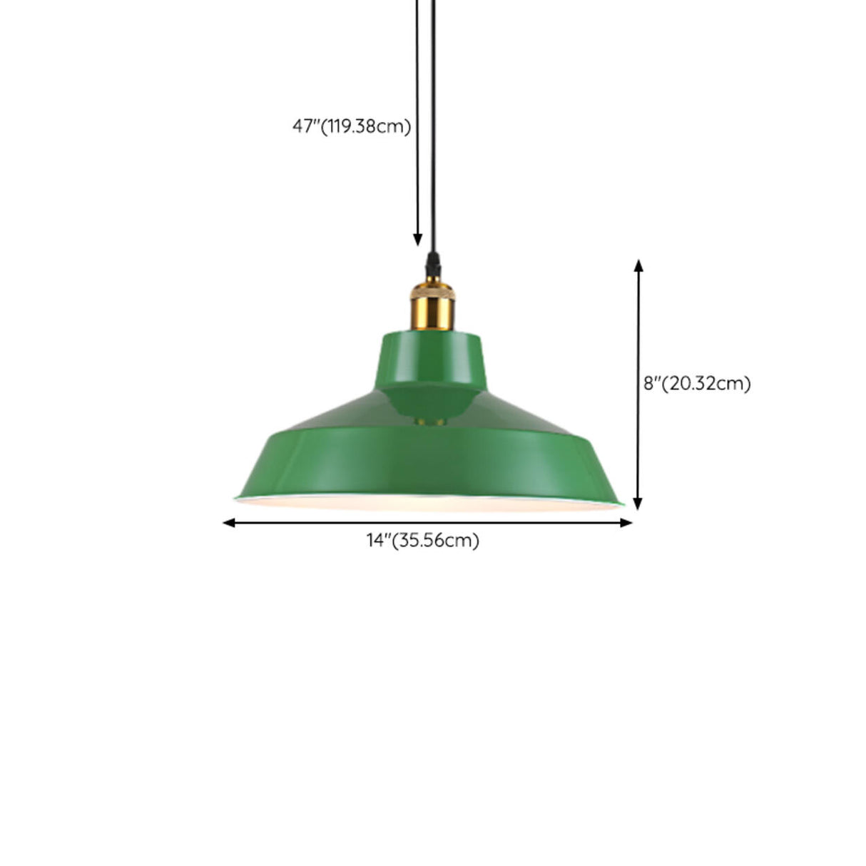 Industrial Retro Metal Green Vaulted Pendant Light Image - 31