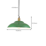 Industrial Retro Metal Green Vaulted Pendant Light Image - 32