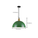 Industrial Retro Metal Green Vaulted Pendant Light Image - 33