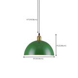 Industrial Retro Metal Green Vaulted Pendant Light Image - 34