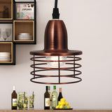 Industrial Retro Metal Wire Cage Kitchen Pendant Light Image - 1