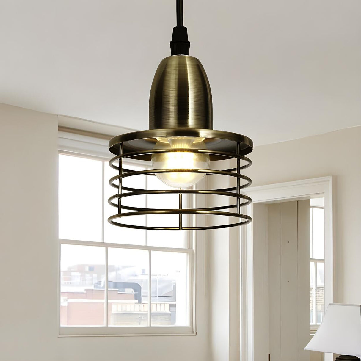 Industrial Retro Metal Wire Cage Kitchen Pendant Light Image - 18