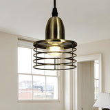 Industrial Retro Metal Wire Cage Kitchen Pendant Light Image - 18