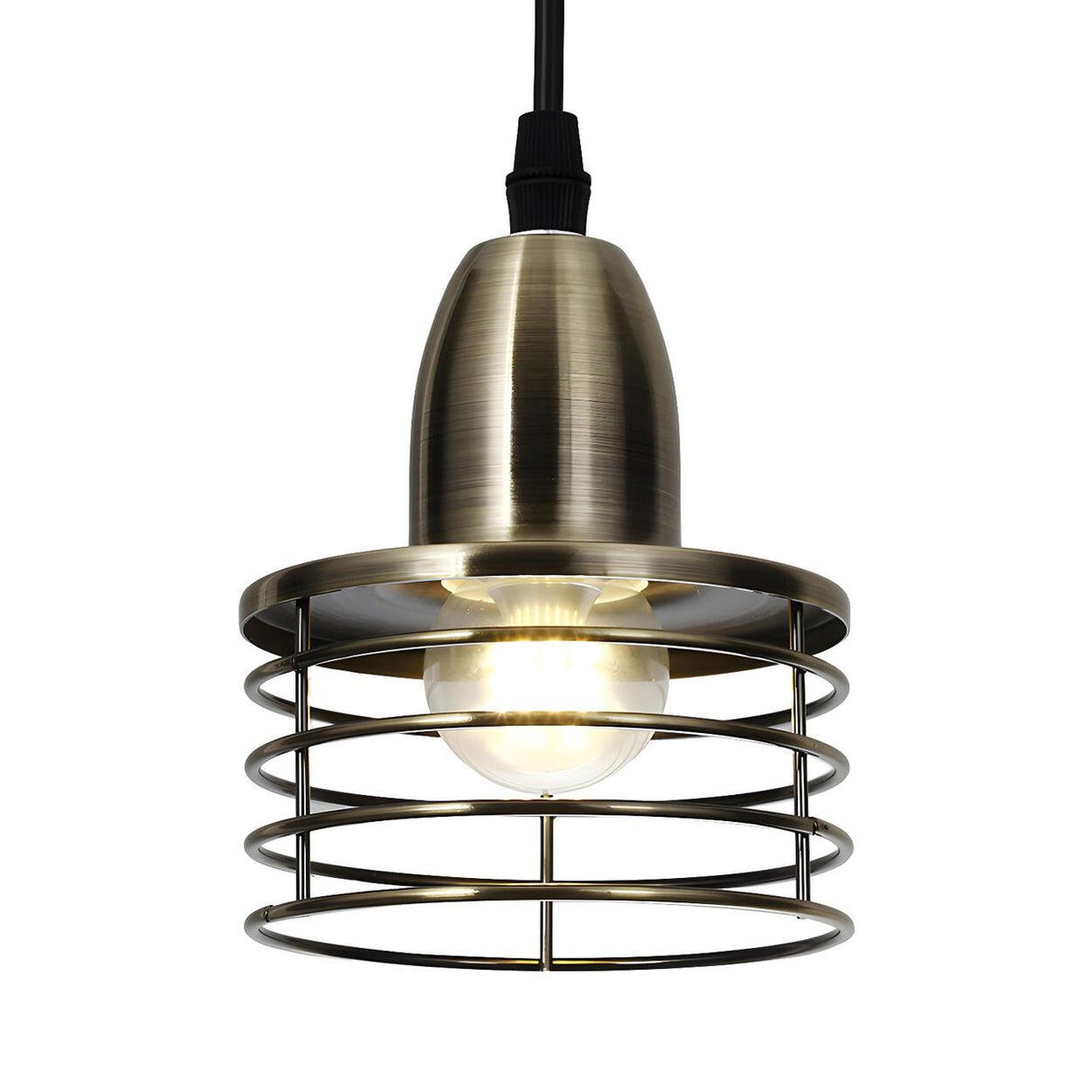 Industrial Retro Metal Wire Cage Kitchen Pendant Light Image - 19