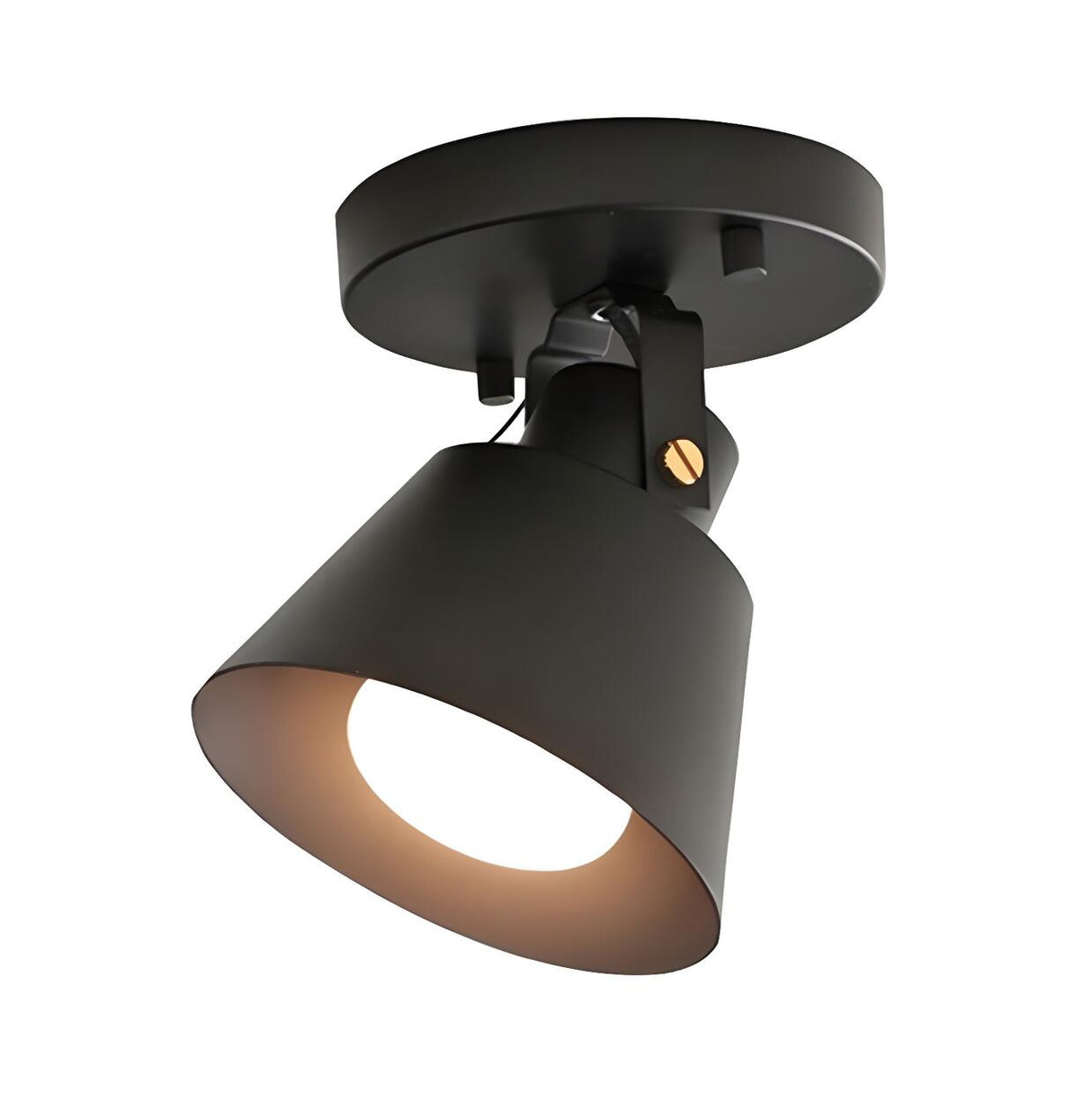 Industrial Rotatable Black Cone Semi-Flush Mount Light Image - 3