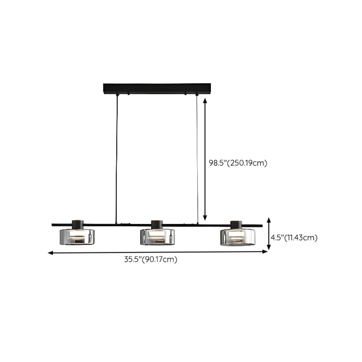 Industrial Round 3-Light LED Island Hanging Light 