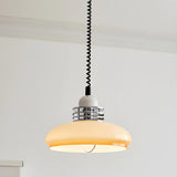 Industrial Round Dome Pendant Light Beige Medium Kitchen Image - 1