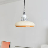 Industrial Round Dome Pendant Light Beige Medium Kitchen Image - 4