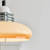 Industrial Round Dome Pendant Light Beige Medium Kitchen Image - 8