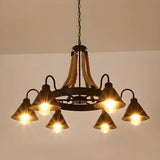 Industrial Round Geometric Rope Kitchen Black Chandelier Image - 17