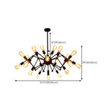 Industrial Round Geometric Rope Kitchen Black Chandelier Image - 27