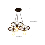 Industrial Round Geometric Rope Kitchen Black Chandelier Image - 30