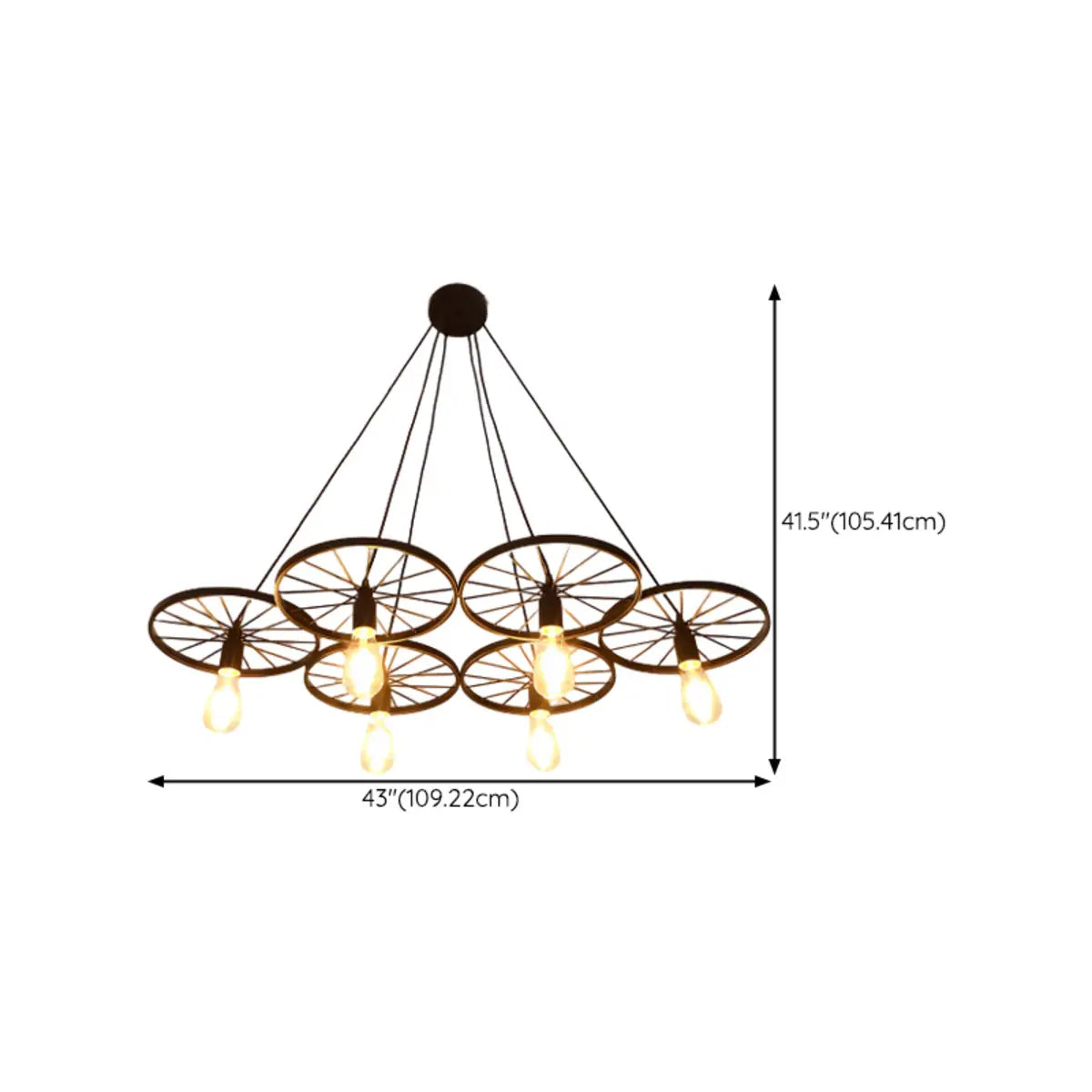 Industrial Round Geometric Rope Kitchen Black Chandelier Image - 31