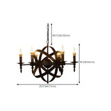 Industrial Round Geometric Rope Kitchen Black Chandelier Image - 32