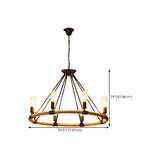 Industrial Round Geometric Rope Kitchen Black Chandelier Image - 37