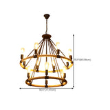 Industrial Round Geometric Rope Kitchen Black Chandelier Image - 38