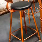 Industrial Round Metal Orange Bar Set with Storage Image - 6