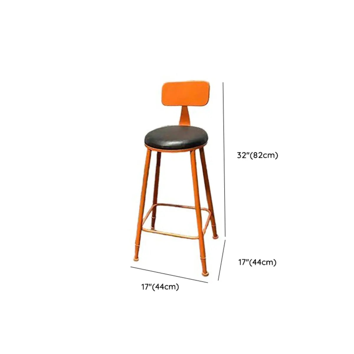 Industrial Round Metal Orange Bar Set with Storage Image - 9