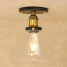 Industrial Rust Cone Clear Glass Flush Mount Light Image - 22