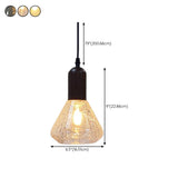 Industrial Smoky Glass Pendant Light Adjustable Cord #size