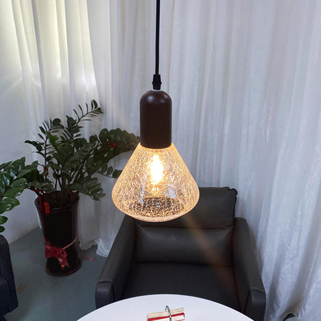 Industrial Smoky Glass Pendant Light Adjustable Cord Image - 2