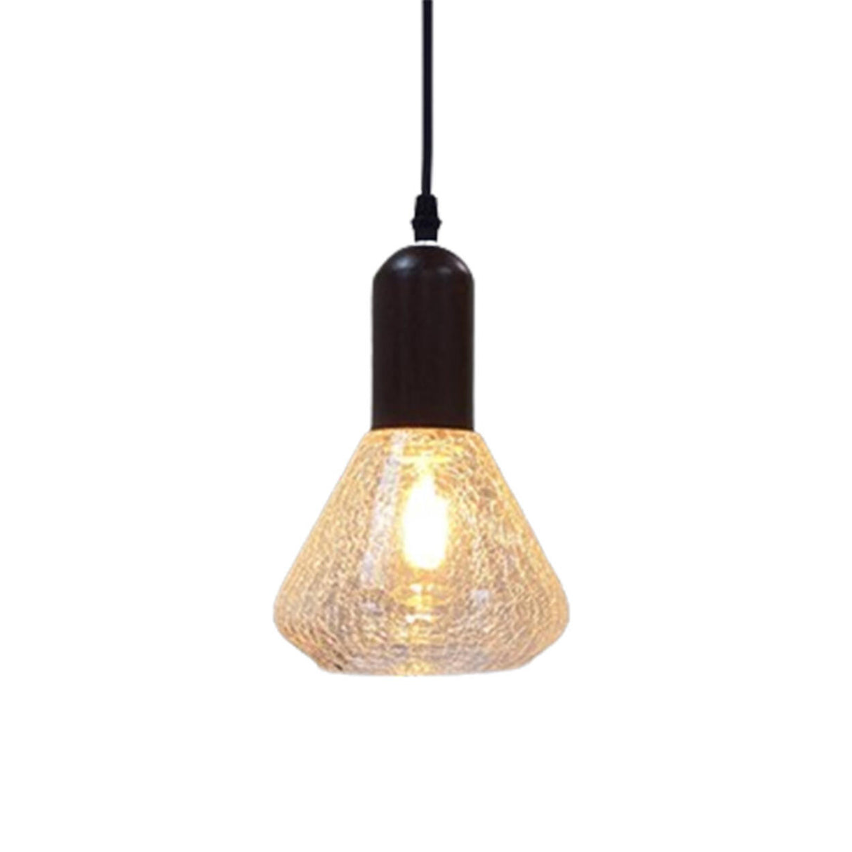 Industrial Smoky Glass Pendant Light Adjustable Cord Image - 5