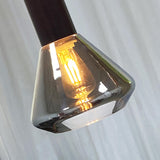 Industrial Smoky Glass Pendant Light Adjustable Cord Image - 7