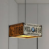 Industrial Square Iron License Plate Pendant Chandelier Image - 1