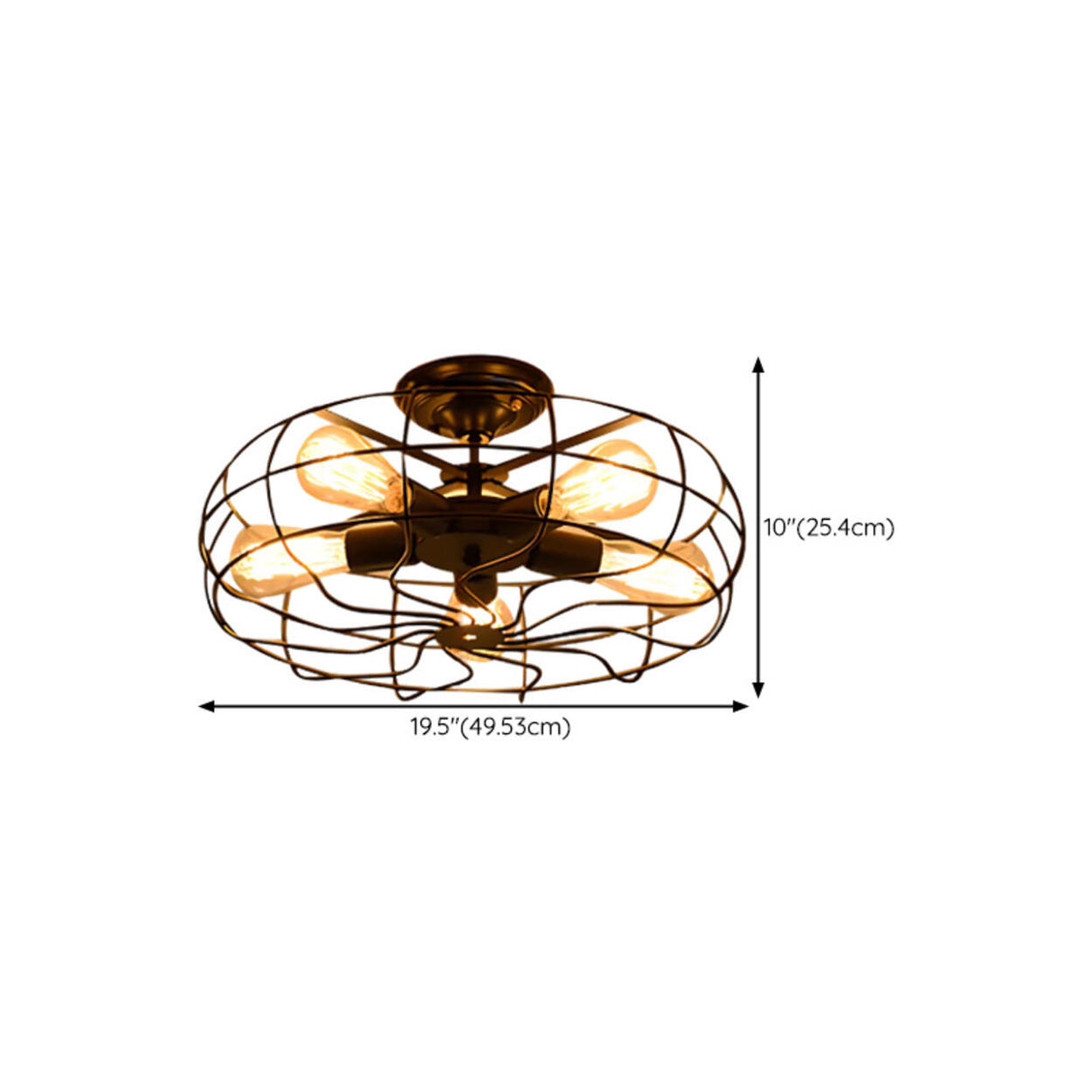 Industrial Star Frame Semi-Flush Mount Light 5-Light Image - 12