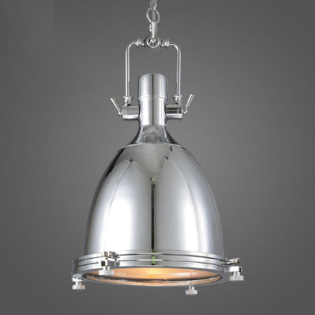 Industrial Steampunk White Glass Dome Pendant Light Image - 2